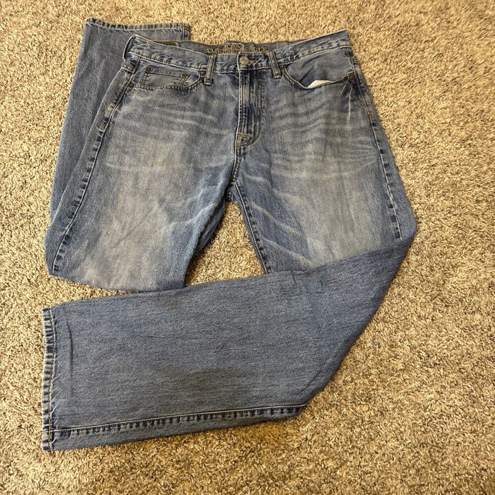 American Eagle Relaxed Straight Jeans Men’s 33x34 Blue denim Pants (fits 33x31)